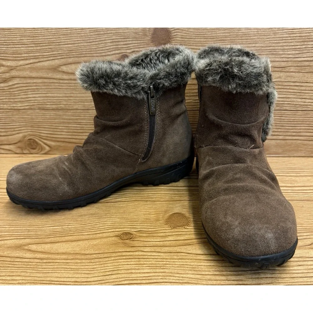 Khombu‎ Brown Faux Fur Suede Leather Lisa All Weather Snow Boots Size 8